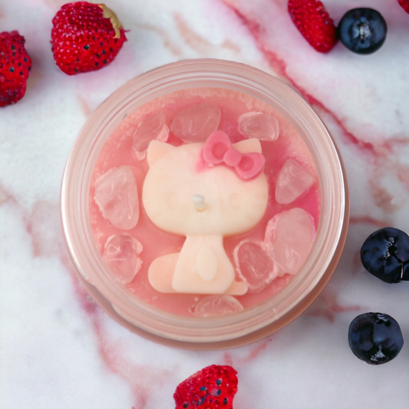 Kitty Love 100% Soy Candle with Rose Quartz