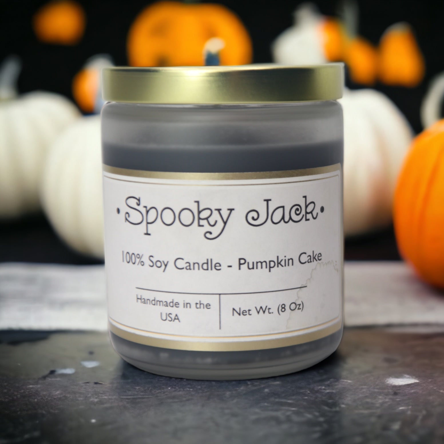 Spooky Jack 100% Soy Wax Candle - Pumpkin Cake | 8 oz / 226 g