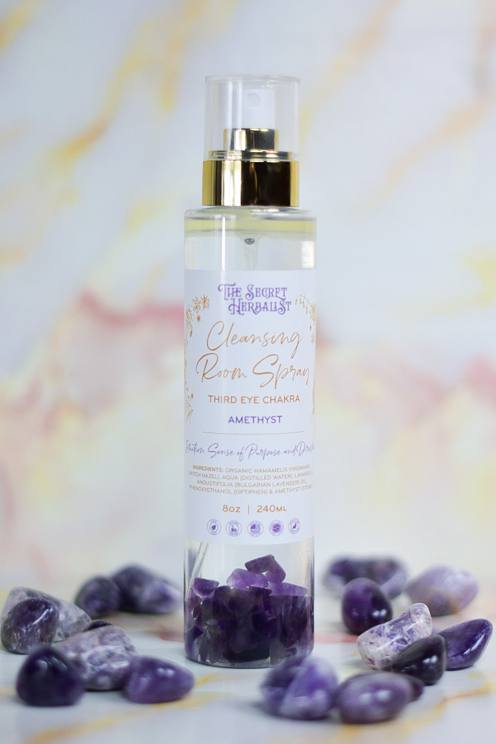 Third Eye Chakra - with Amethyst Gemstones | 8oz / 236ml