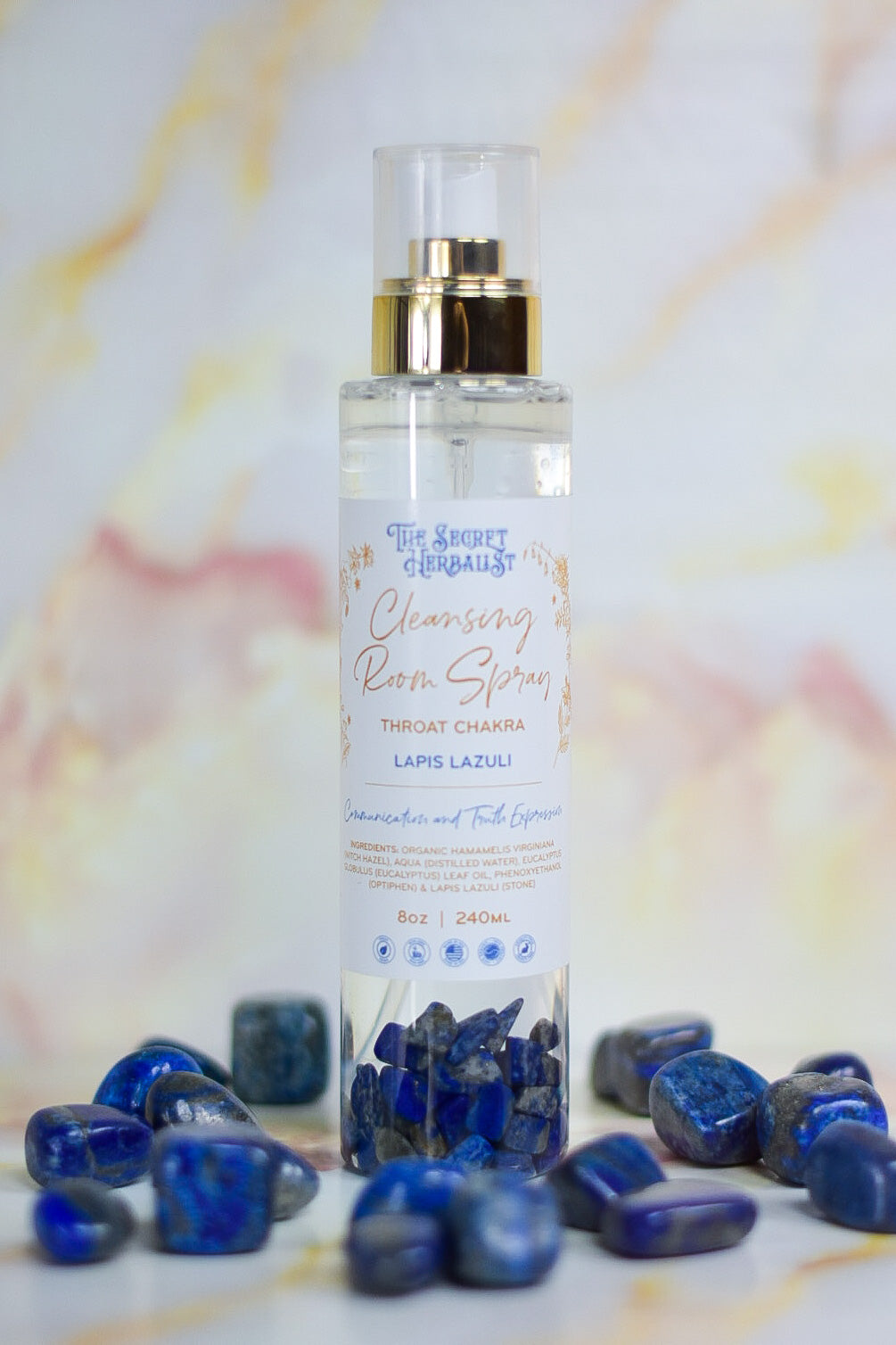Throat Chakra - with Lapis Lazuli Gemstones | 8oz / 236ml