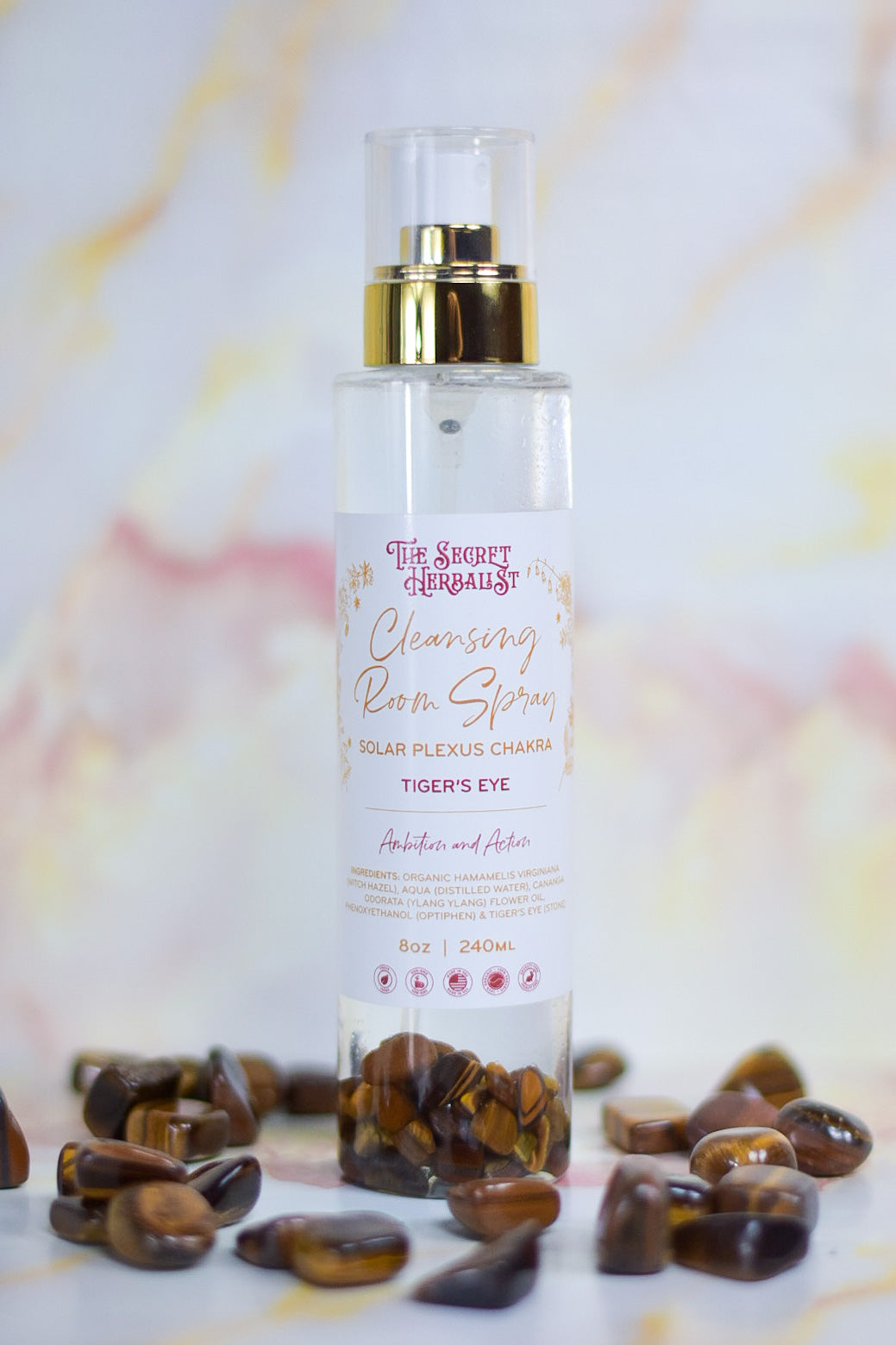 Solar Plexus Chakra - with Tiger's Eye Gemstones | 8oz / 236ml