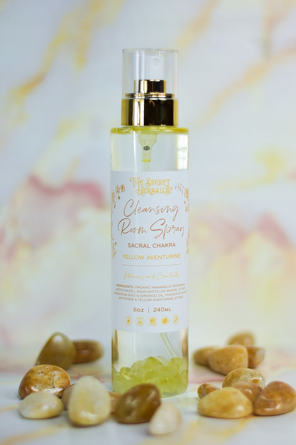 Sacral Chakra - with Yellow Aventurine Gemstones | 8oz / 236ml